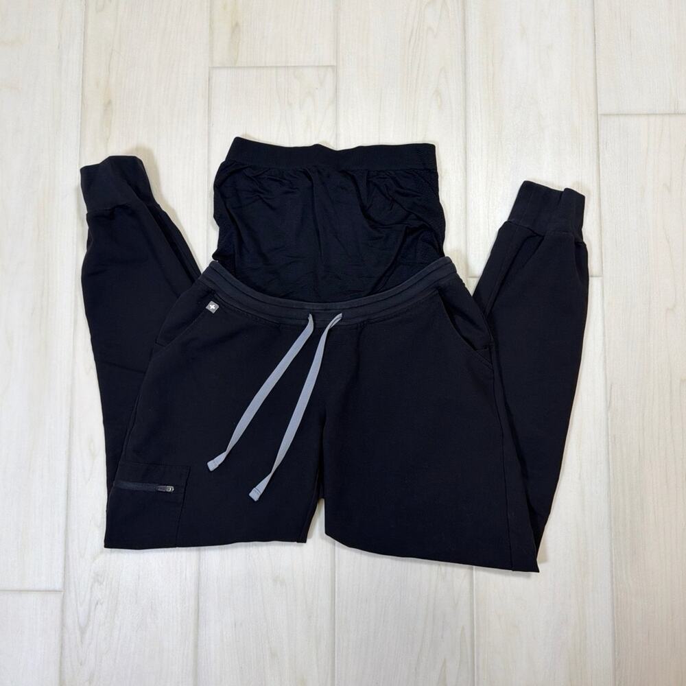 FIGS Zamora Jogger Maternity Scrub Pants Small Black Medical Nurse Uniform